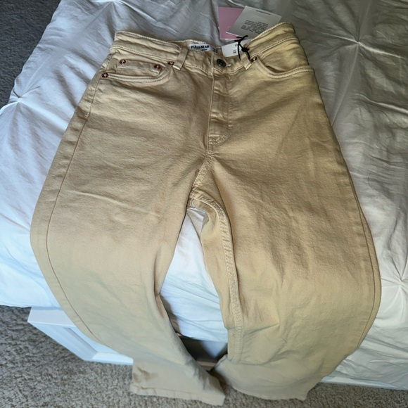 Tan/Khaki Flare Jeans - Picture 1 of 4
